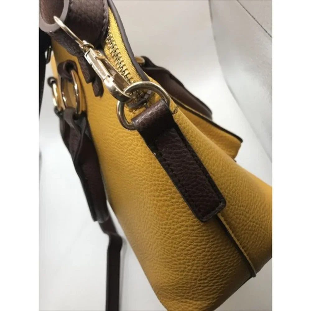 Carlos by Carlos‎ Santana Faux Leather Handbag  mustard yellow  shoulder purse